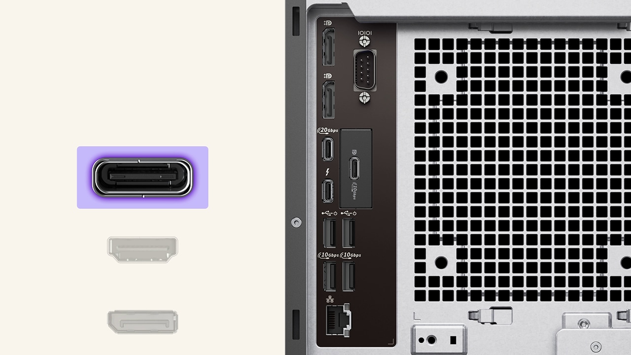 Vidéo connectivité Dell Pro Max tour T2