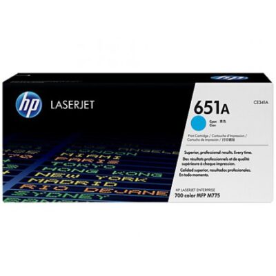 Cartouche authentique de toner Cyan HP LaserJet 651A (CE341A)