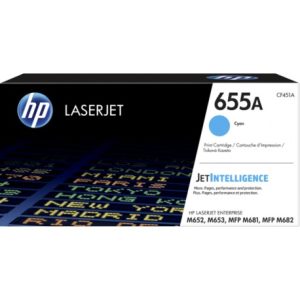 Cartouche de toner HP 655A LaserJet Cyan (CF451A)