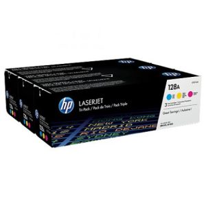 Lot de 3 cartouches authentiques de toner Cyan/Magenta/Jaune HP LaserJet 128A (CF371AM)