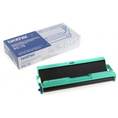 Cartouche avec ruban Brother PC75 noir - 144 pages pour Fax Brother T104/T102 et T106 (PC75)