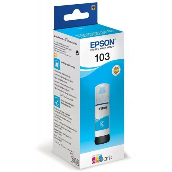 Epson 103 Cyan - Bouteille d'encre Epson EcoTank d'origine (C13T00S24A)