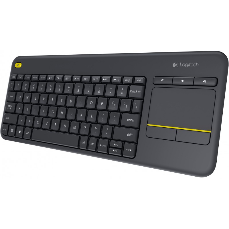 Clavier sans fil avec pavé tactile intégré Logitech Wireless Touch Keyboard  K400 Plus Noir (920-007129) - EVO TRADING