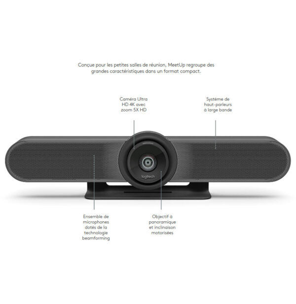 ConferenceCam Tout-en-un Logitech MeetUp pour petites salles de conférence (960-001102) – Image 2