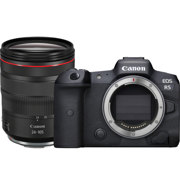 Appareil photo hybride Canon EOS R5 + objectif RF 24-105 mm F4L IS USM (4147C016AA)