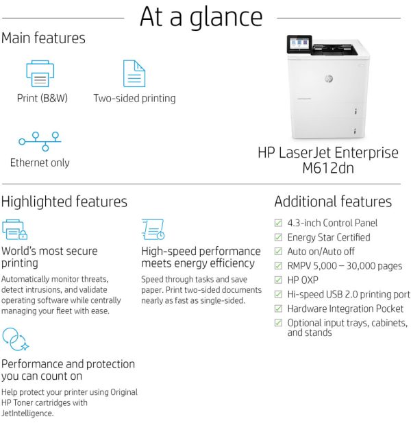 Imprimante Laser Monochrome HP LaserJet Enterprise M612dn (7PS86A) – Image 8