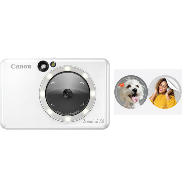 Appareil photo couleur instantané Canon Zoemini S2, Blanc perle (4519C007AB)