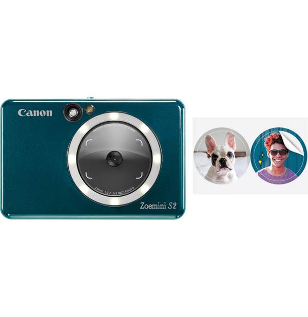 Appareil photo couleur instantané Canon Zoemini S2, Turquoise (4519C008AB)