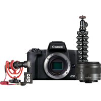 Appareil photo hybride Canon EOS M50 Mark II noir et objectif EF-M 15-45mm IS STM - Kit pour vlogueur (4728C048AA)