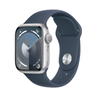 Apple Watch Series 9 GPS 41 mm- Silver Bleu Orage Aluminium Sport - S/M