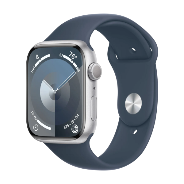 Apple Watch Series 9 GPS 45 mm- Silver Bleu Orage Aluminium Sport - M/L