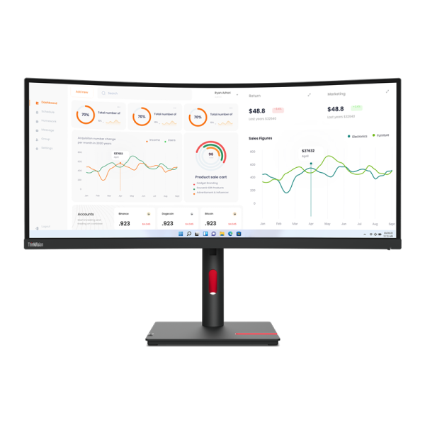 Écran incurvé 34" QHD Lenovo ThinkVision T34w-30 (63D4GAT1EU) Maroc