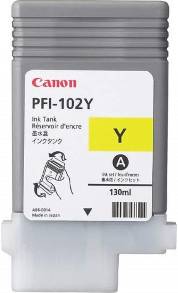 Canon PFI-102 Jaune - Cartouche d'encre
  Canon d'origine (0898B001AA)