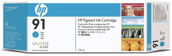 HP 91 Cyan - Cartouche d'encre HP
  d'origine (C9467A)