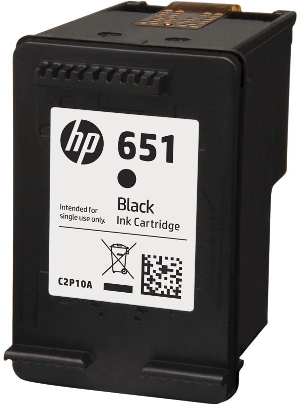 HP 651 Noir - Cartouche d'encre HP
  d'origine (C2P10AE) – Image 2