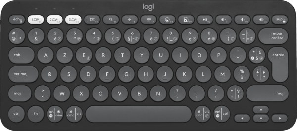 Clavier sans fil Logitech
  Pebble Keys 2 K380s - Français (AZERTY) (920-011804)