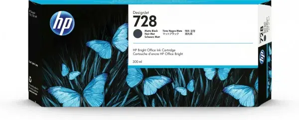 HP 728 Noir Mat - Cartouche d'encre HP
  d'origine (F9J68A)