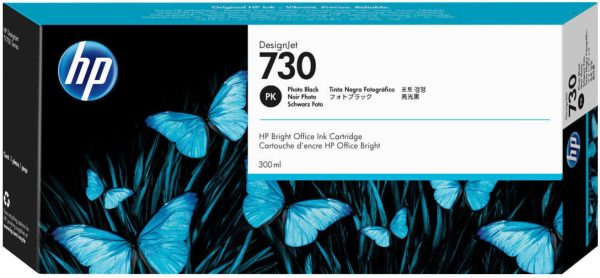 HP 730 Noir Photo - Cartouche d'encre HP
  d'origine (P2V73A)