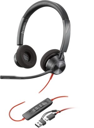 POLY Micro-casque Blackwire 3320 stéréo
  USB-C + adaptateur USB-C/A (8X219AA)