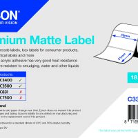 Rouleau étiquette Epson Premium Matte
  76mm x 51mm, 650 étiquettes pour C3500/3400 (C33S045534)