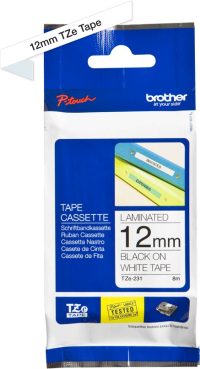 Cassette à ruban Brother TZe-231 - Noir sur blanc, 12 mm de large / 8 m de long