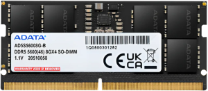 Barrette mémoire ADATA SO-DIMM  8GB DDR5-5600MHz - PC Portable (AD5S56008G-S)