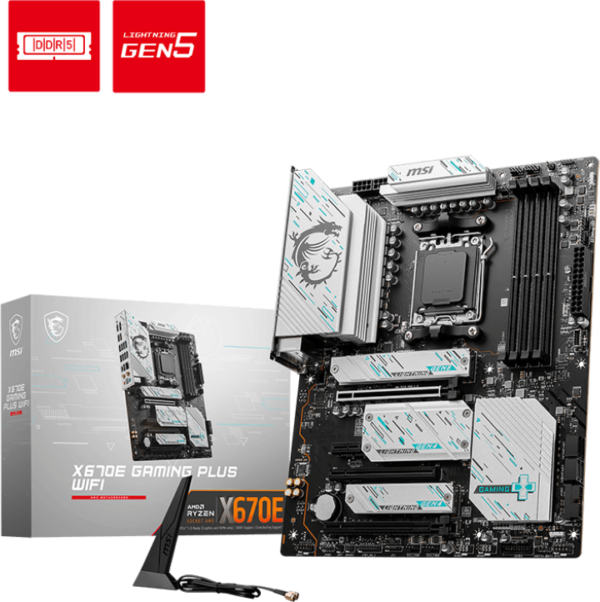 Carte Mère MSI AMD X670E
  GAMING PLUS WIFI 6E - DDR5 (911-7E16-007) – Image 6
