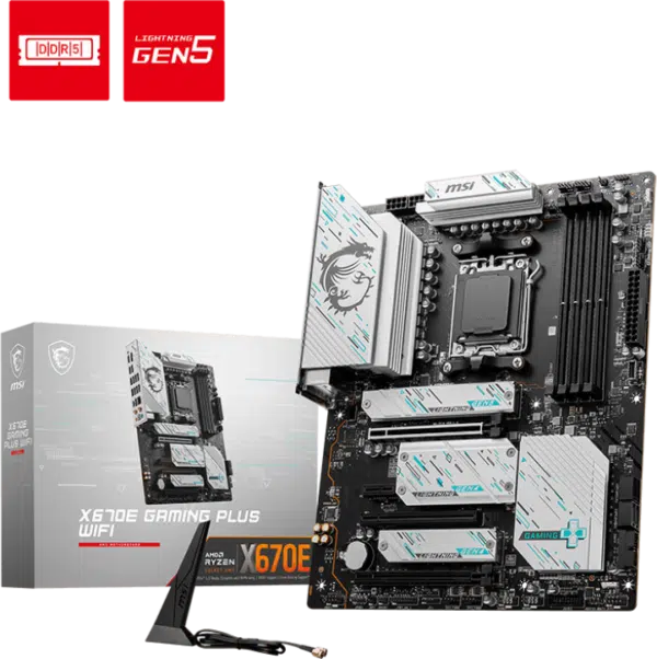 Carte Mère MSI AMD X670E
  GAMING PLUS WIFI 6E - DDR5 (911-7E16-007)