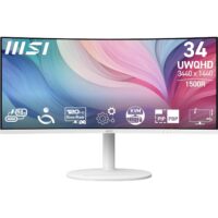 MSI Modern MD342CQPW 34'' UWQHD Curved 1500R PC Monitor - VA Panel 3440 x 1440, KVM, PIP/PBP, Wide Colour Gamut, Eye Comfort, Built-in Speakers, 3-Axis Adjustable - HDMI 2.0b,...