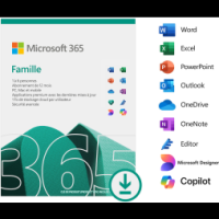 Microsoft 365 Famille Français - abonnement 12 mois pour 6 personnes | Licence officielle envoyée par email