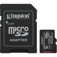Carte mémoire Kingston Canvas Select Plus 128 Go microSDXC UHS-I Classe 10 Gen3 + Adapter (SDCS3/128GB)