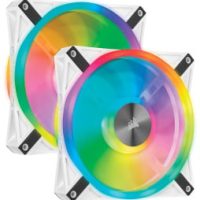 Lot de deux ventilateurs de Boitier Corsair QL140 RGB Blanc