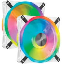 Lot de deux ventilateurs de Boitier Corsair QL140 RGB Blanc