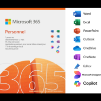 Microsoft 365 Personnel Français avec Copilot intégré - abonnement 12 mois pour 1 personne (Licence envoyée par E-mail)