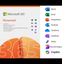 Microsoft 365 Personnel Français avec Copilot intégré - abonnement 12 mois pour 1 personne (Licence envoyée par E-mail)